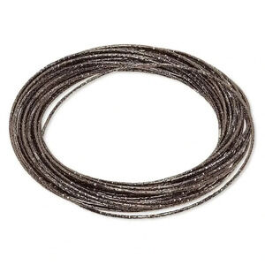 Multi Strand Metallic Brown Textured Enameled Steel Interlocking Bangle Bracelet